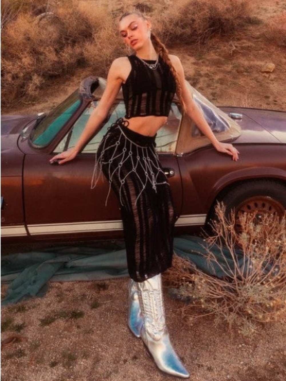 *24 HOUR SALE* Wild Child Sleeveless Ladder Sweater Crop Top